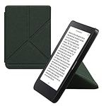 kwmobile Origami Case Compatible with Kobo Clara 2E / Tolino Shine 4 Case - Slim PU Leather Cover with Stand - Dark Green