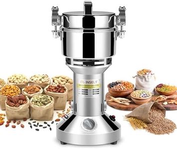 INSELY Grain Mill Grinder 300g High Speed Food Grain Mill Stainless Steel Seeds Flour Nut Pill Wheat Corn Herbs Spices & Seasonings Dry Grinder Electric Machine Grinder for Kitchen