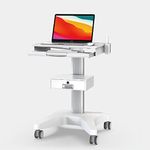 Likaymo Medical Trolley with Laptop Pallet and Oral Scanner Holder, Dental Clinic Cart with Wheels for Hospital Beauty Salon (OC-3)