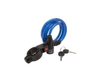 Burg-Wächter Spiral Cable Lock, 2 Keys, with Mounting Bracket, Length: 100cm, 1260 100, Assorted