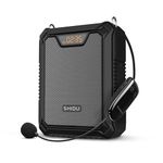 Voice Amplifier, SHIDU 30W Voice Loudspeaker Portable Bluetooth Speaker with UHF Wireless Mic & Wired Mic Headset IPX6 Waterproof Rechargeable PA System for Teachers,Tour Guide,Outdoor