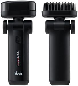 IHHAIR Portable Beard Straightener Brush Men Use,USB Rechargeable,6400mAh Battery,360° Anti-Scald Heated Comb,Fast Heating,Beard Straightener Brush for Short & Long Beards,Ideal for Home & Travel