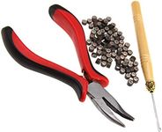 SING F LTD New Hair Extension Tool Set Silicone Beads Feather Pliers and Pulling Needle