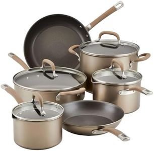 Circulon Premier Professional Hard Anodized Nonstick Cookware Induction Pots and Pans Set, 10 Piece, Bronze