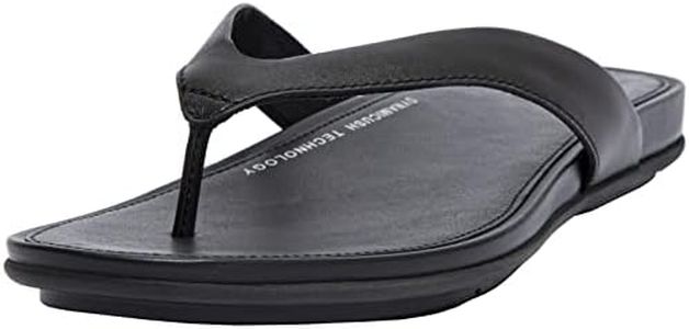 Fitflop Women's Gracie Leather FLIP-Flops Flat Sandal, All Black, 6 UK