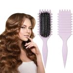 Curly Hair Brush, Bounce Curl Brush, Materials Curl Brush Styling Brush For Detangling, Shaping And Defining Curls For Women And Men(Purple)