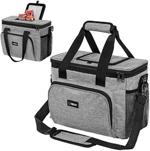 OPUX Soft Cooler Bag, Insulated Collapsible Lunch Cooler Tote for Men Work Camping Beach Travel, Portable Soft Sided Leakproof Waterproof Large Lunch Bag Box with Shoulder Strap 30 Cans, Heather Gray