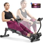 Sunny Health & Fitness Smart Compact Adjustable Rowing Machine, 12 Levels Adjustable Resistance, Complete Body Workout, Connect via Bluetooth with Exclusive SunnyFit App - SF-RW1205SMART