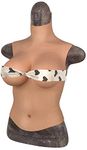 KUMIHO Silicone Breastplate Fake Boobs B-G CUP Half Body Realistic Breast Forms for Crossdressers Drag Queen Mastectomy Transgender, Silicone Filler E Cup, Nude