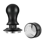 54mm Tamper and Coffee Distributor Set, Espresso Coffe Tamper 54mm with Spring Loaded and Base, Coffee Leveler for Coffee Machine Accessories Barista with Coffee Cleaning Brush (53mm)