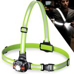 ISEYOU Running Lights for Runners, 500 Lumens Adjustable 45° Running Light, 6 Light Modes, USB Rechargeable, Running Chest Light with Reflective Strips for Jogging, Outdoor Sports Dog Walking, Hiking