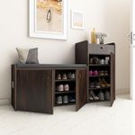 Studio Kook Chelsea Engineered Wood Shoerack || Shoe Cabinet with Cushion and 20 Pairs Capacity (Matte Finish)