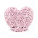 Teddy Bear Cuddly Fleece Super Soft Heart Shape Fluffy Filled Cushion Warm & Cosy Home Decoration Gift For Loved One Valentine Day Heart Cushion Pink 38cm x 38cm Approximate