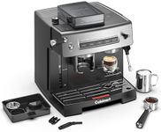 Cuisinart® Grind, Tamp and Brew Espresso Machine | Espresso, Americano, Cold Brew | Integrated milk frother for Lattes and Cappuccino | Bean to cup | Built-In Burr Grinder with 16 Settings, 20-Bar Pre