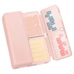 Simpolor 7 Day Pill Box Organiser, Medicine Storage Box, [Folding Design][Large Capacity] Pill Boxes Portable Pill Dispenser for Vitamins, Cod Liver Oil, Supplements, Medication - Pink