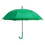 eBuyGB Automatic Opening Plastic Crook Curved Handle Wedding Umbrella Coloured Rainproof for Men, Women, Kids, Unisex, Bridal Brolly - Green 41.5 Inch / 105cm Span 82cm Length