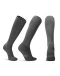 DANISH ENDURANCE Compression Socks, Organic Cotton Flight Socks, 14-18 mmHg, Men & Women, Unisex, Grey, 9-12