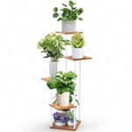 Plant Stand, 5 Tier Plant Stands Indoor, Corner Shelf, Flower Pot Stand for Multiple Plants for Living Room, Bedroom, Dining Room, Office, Entryway, White