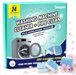 Washing Machine Cleaner Descaler Tablets: 24 Pack Deep Cleaning for Front Loader, Top Load and HE Washer, Septic Safe Eco-Friendly Deodorizer, Clean Drum and Laundry Tub Seal (Skura)