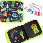 PLUSPOINT Erasable Doodle Book for Kids Toddlers Activity Toys Reusable Drawing Pads with Watercolor Pens,Travel Art Toy, Road Trip Car Game Writing Painting Set for Boys and Girls(Doodle Book)