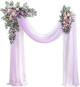 Serra Flora Wedding Arch Flowers Kit (Pack of 4) 2pcs Artificial Flower Arrangement with 2pcs Draping Fabric Floral Swags for Ceremony Reception Backdrop Decorations (Purple)…