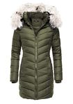 AVANZADA Women's Thickened Hoodie Parka Coat Down Jacket Winter Warm Overcoat (ArmyGreen,Large)