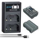 A Artman Artman EN-EL3e Battery 2-Pack 2250mAh and LCD Dual Charger Compatible with Nikon EL3, EL3a, D50, D70, D70s, D80, D90, D100, D200, D300, D300S, D700 Digital SLR Cameras