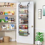 Gominimo Over the Door Pantry Organizer, 6-Tier Adjustable Baskets Pantry Organization and Storage, Metal Door Shelf with Detachable Frame, Space Saving Hanging Spice Rack for Kitchen Pantry Bathroom