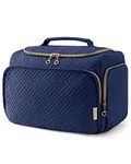 BAGSMART Travel Toiletry Bag, Large Wide-Open Travel Bag for Toiletries, Makeup Cosmetic Travel Bag with Handle, Navy-L