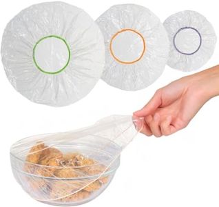 100 Bowl Covers Reusable - Plastic Bowl Covers Elastic Reusable - Food Covers Stretch Reusable, Food Storage Covers Reusable, Elastic Bowl Covers for Bread Proofing, Plastic Covers for Bowl in 3 Sizes