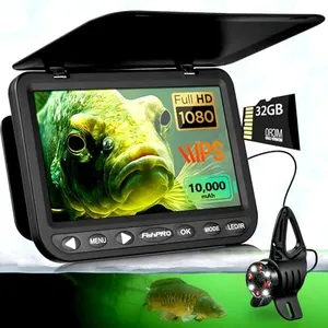 (2025 UPGRADED) NO.1 HD 1080P Underwater Fishing Camera, FishPRO® 7'' Fishing Camera- w/DVR-32GB, w/ 10,000mAh Li-Battery, USB-C, IR & LED for Dark, Fish Finder Cam, 25m/82ft, for Night & Lake fishing