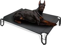 grageoo Outdoor Elevated Dog Bed,Cooling Raised Dog Cot Bed for Large Dogs,Pet Bed Waterproof with Stable Frame,Breathable Recyclable Mesh,Up to 65 lbs,Black