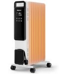 Pro Breeze 2500W 11 Fin Oil Filled Radiator with Digital Display, Adjustable Thermostat, 24 Hour Timer, 3 Heat Modes, Child Lock, Overheat & Tip-Over Protection, Portable Oil Heater for Home - White