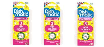 Dishmatic Non Scratch White Refill Sponges -Washing-Up Sponge Refill ( 3Pk x 3 White Refills) Total =9 Refill - Dishmatic Fillable Washing up Brush Refills