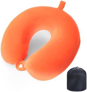 WENGX Travel Pillow Neck Pillow Memory Foam Travel Pillows Head Support Cushion for Airplane Train Car Office Travel Essential Flight Pillows for a Long Hauls Sleeping Rest (Orange)