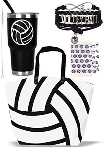 Volleyball Mom & Women's Gifts: Tote, Tumbler, Bracelet, Hair Ties