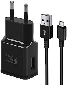 Caricabatterie Ricarica Rapida AFC 2A USB Alimentatore con cavo Micro USB da 1,5 m Per Samsung Galaxy S7/S7 Edge/S6/S6 Edge/S5/S4/S3/A6/J7/J3/Note 5/4/3/LG G4/G3, Xiaomi, Redmi ecc (Nero)