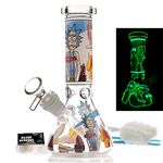 Glass Bong with percolate, Mini Bong with 14.5mm Bong Bowl Height 20cm Weight 400g Glass Pipe for Smoking Bongs