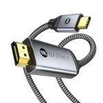 WARRKY USB C to HDMI Cable 4K, [Gold-Plated Plugs, No Image Loss] Aluminum Type C to HDMI Cable 6FT Thunderbolt 3/4 Compatible for iPhone 15 Series, MacBook, iMac, iPad Pro, Galaxy, Surface, Dell, HP