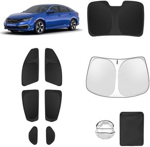 Full Window Sunshade Windshield Side Triangular Rear Window Windscreen Shield Cover Sun Blocking, Heat Shield & UV Protection (for 2016-2021 Honda Civic)