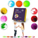 Special Supplies Circle Floor Liquid Tiles for Kids, Set of 9, Colorful Early Learning Activity Mats for Toddlers and Children, Anti-Slip Backing for Active Play, Dance, and Games