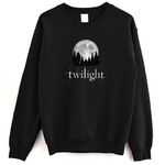 VisionSwipe Twilight Crewneck Sweatshirt - Vintage Moon Forks Sweater, Movie Lovers Sweatshirt, Black, Medium