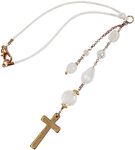 Akitai Elegant Cross for Car Mirror - Sun Catcher Rearview Mirror Charm, Transforms Sunlight and Diffuses Colors and Energy Throughout The Car with White Crystals