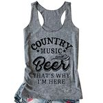 LANMERTREE Women Funny Letter Tank Top Summer Sleeveless Cami top Sporting Casual Tee Tops (S) Gray