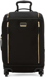 TUMI - Voyageur Leger 4 Wheeled Luggage - Women's Lightweight and Spacious, Sleek Silhouette, Durable Premium Suitcase - 21.8" International Expandable Carry-On, Black with Gold Hardware
