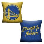 Northwest NBA Golden State Warriors Unisex-Adult Double Sided Woven Jacquard Pillow, 20" x 20", Invert