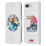 Head Case Designs Officially Licensed Jaws Surf Shop I Key Art Leather Book Wallet Case Cover Compatible With Apple iPhone 7 Plus/iPhone 8 Plus