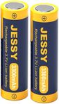 JESSY 18650 Rechargeable Battery Flat Top，3.7V Lithium Batteries 3300mAh High Capacity for LED Flashlights, Headlights, Camera, Small Fans, Toys (2 Pack)