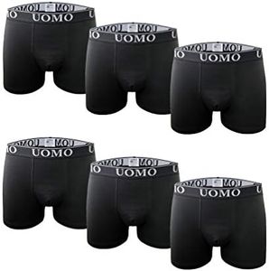 Channo Lycra Seamless Plain Boxer Shorts, Pack of 6 Black, 5X-Large