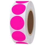 Hybsk 1 Inch Round Blank Fluorescent Pink Shooting Target Pasters | Total 1,000 Per Roll (Fluorescent Pink)